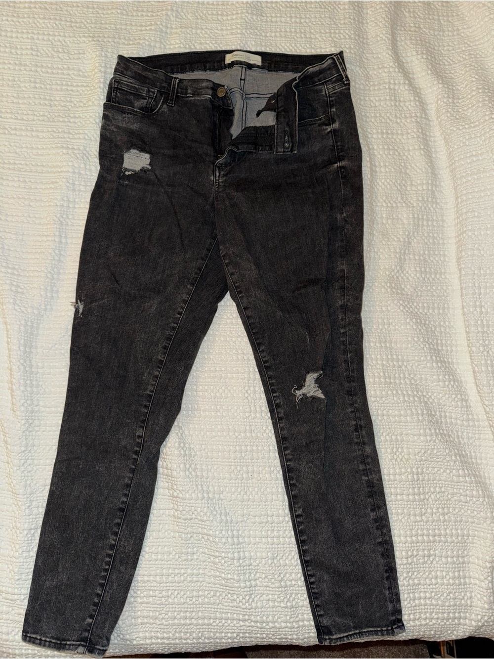 GAP Black Distressed Skinny Jeans